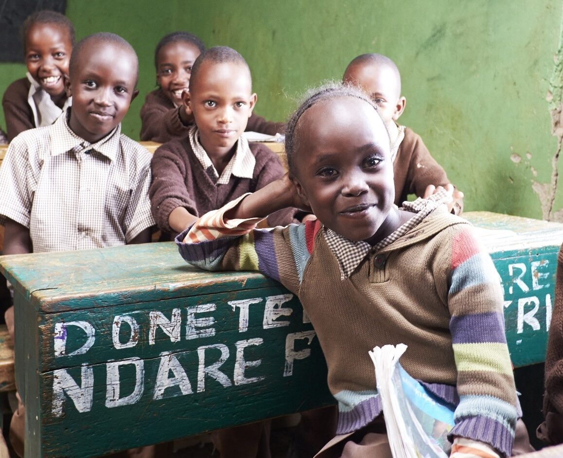 Girl in front of boys (Ngare Ndare)